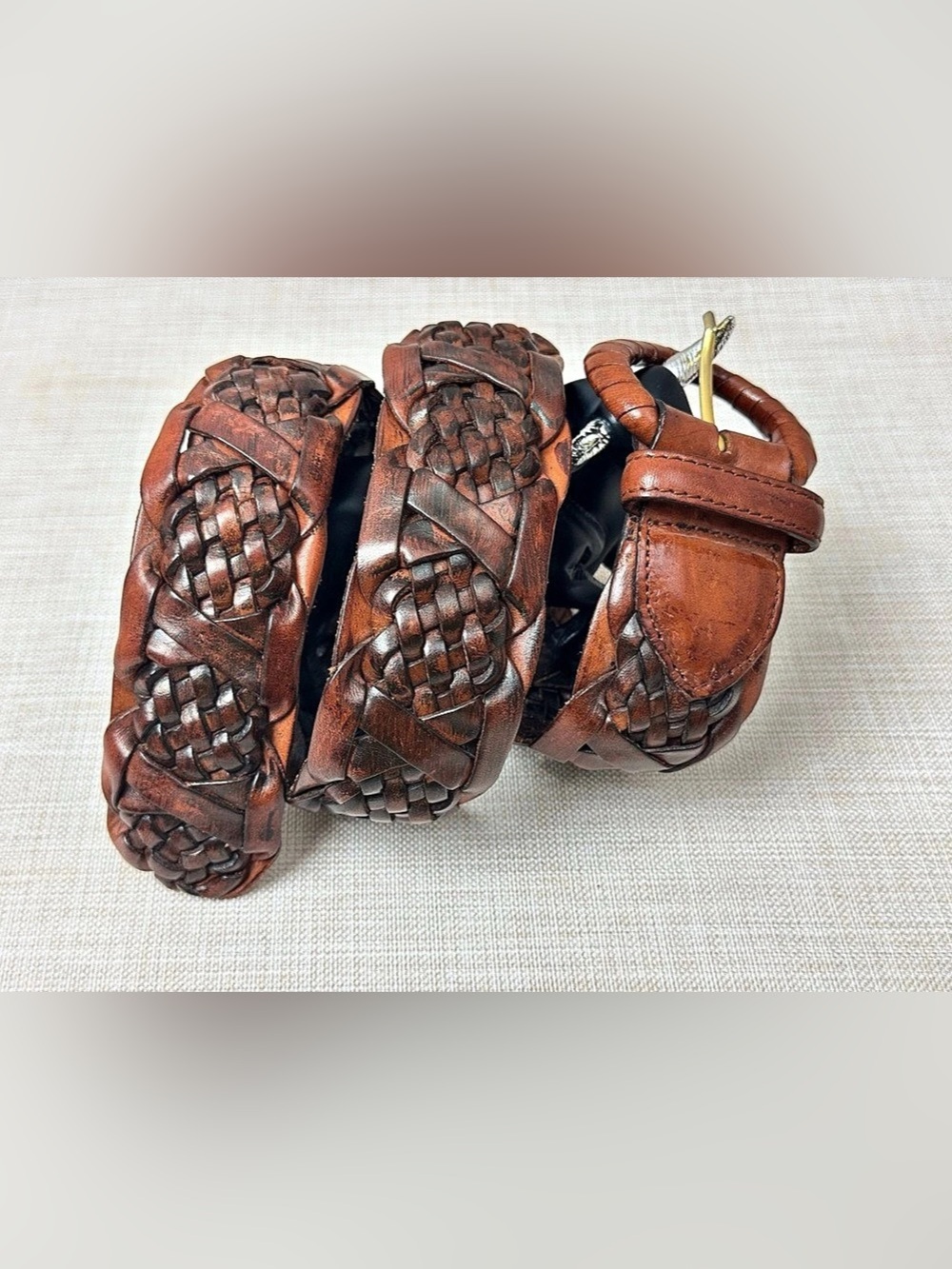 vintage Harold's brown braided leather belt